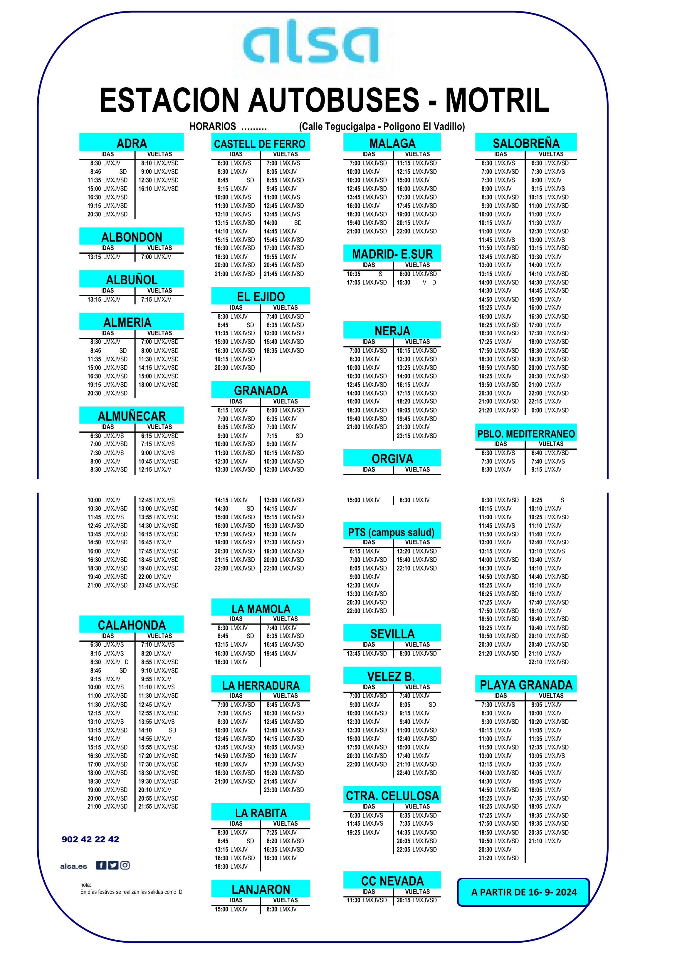 HORARIO MOTRIL ESTACION AUTOBUSES